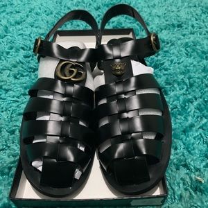 Gucci Unisex Black Sandals size 10.5 W 9 M